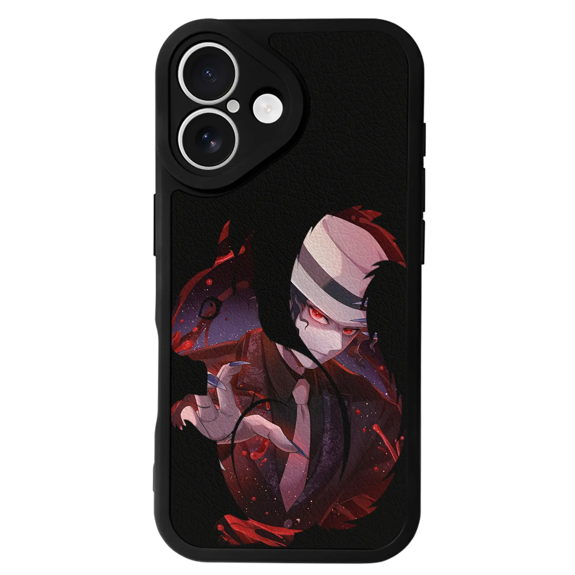 鬼滅の刃 グッズ,鬼舞辻 無惨 - IPhone 16シリーズ対応 ・ シリコンスマホケース ・ レザー調 ・ 高精度フィット ・ 耐衝撃 ・ ワイヤレス充電対応 ・ 精密カット